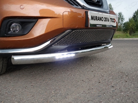 Nissan Murano 2016-Защита передняя нижняя (овальная с ДХО) 75х42 мм	